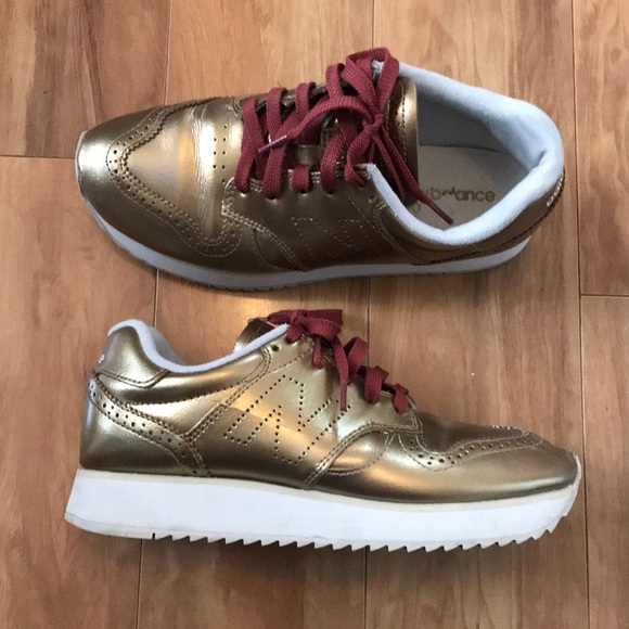 New Balance Shoes New Balance Gold Platform Sneakers Poshmark